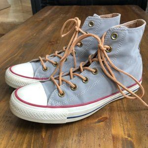 Blue / gray high-top Converse